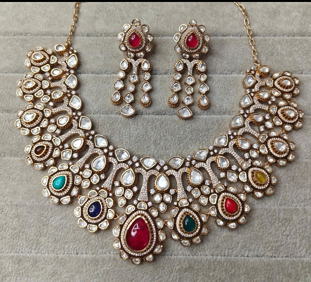 Fine Polki Kundan Antique Set By Chokerset APS1202