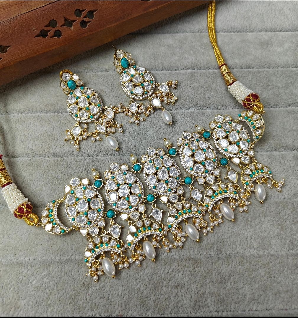 Fine Polki Kundan Antique Set By Chokerset APS950