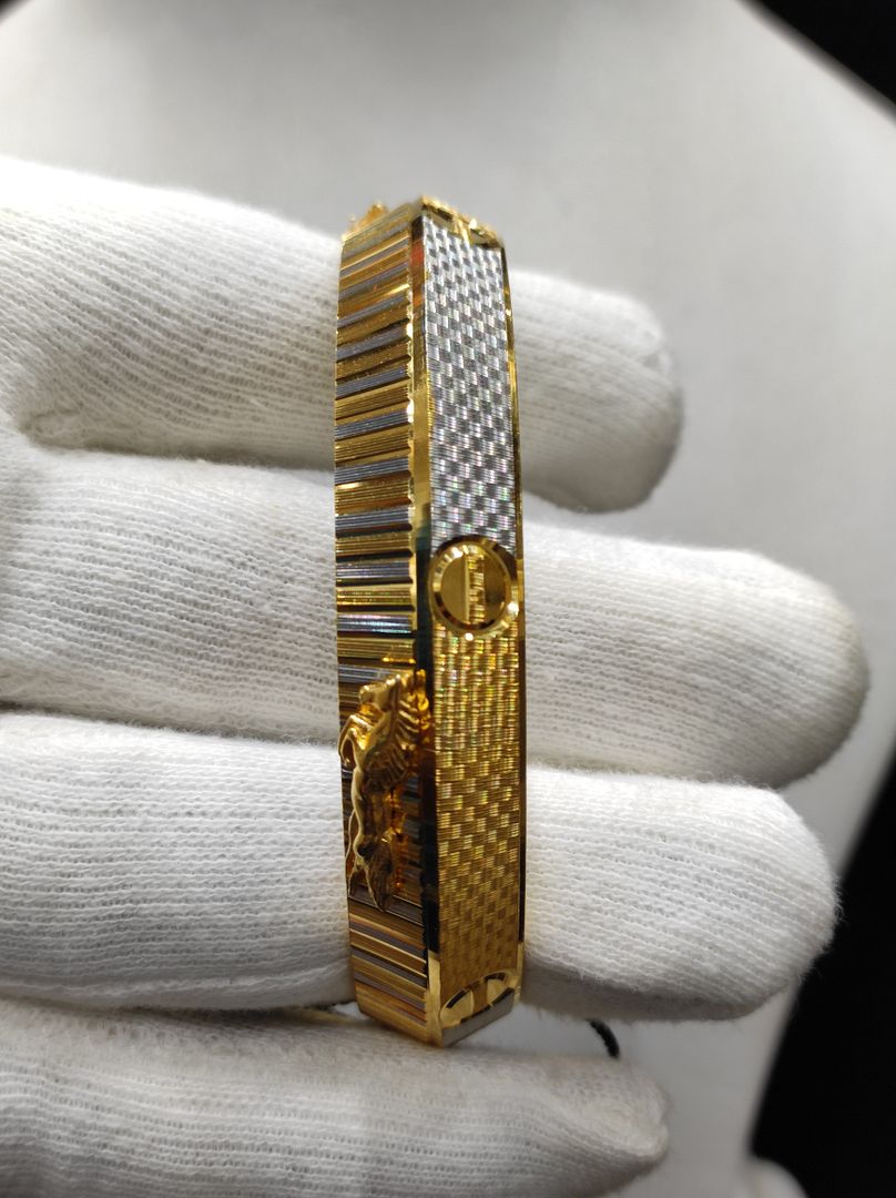 200 Mg. Gold Forming Concept Gents Kada By Chokerset CSGK3002-2.4