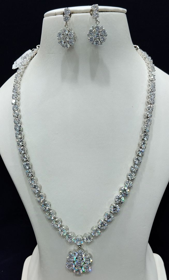 Silver Colour Silver Plating Necklace By Chokerset CSNAD758