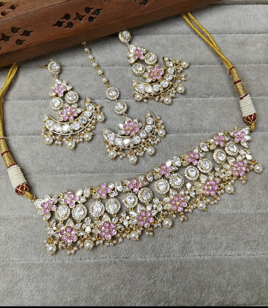 Fine Polki Kundan Antique Set By Chokerset APS943