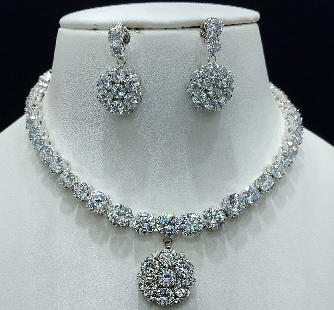 Silver Colour Silver Plating Necklace By Chokerset CSNAD739