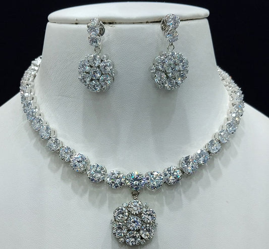 Silver Colour Silver Plating Necklace By Chokerset CSNAD739