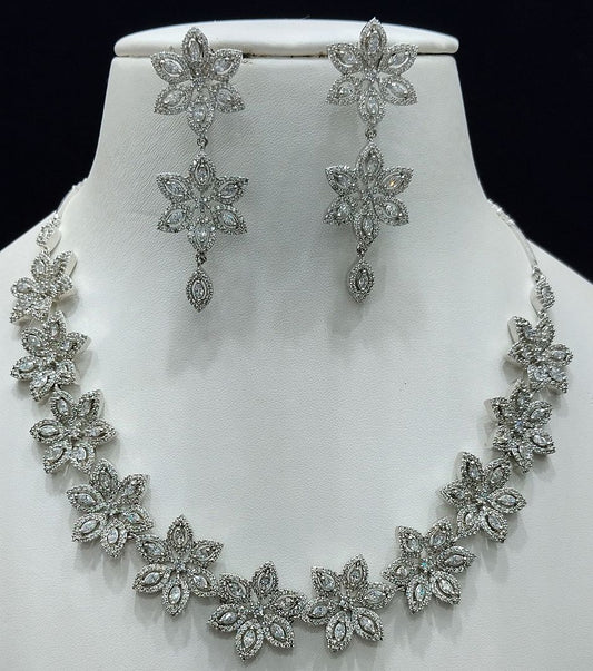 Silver Colour Silver Plating Necklace By Chokerset CSNAD753