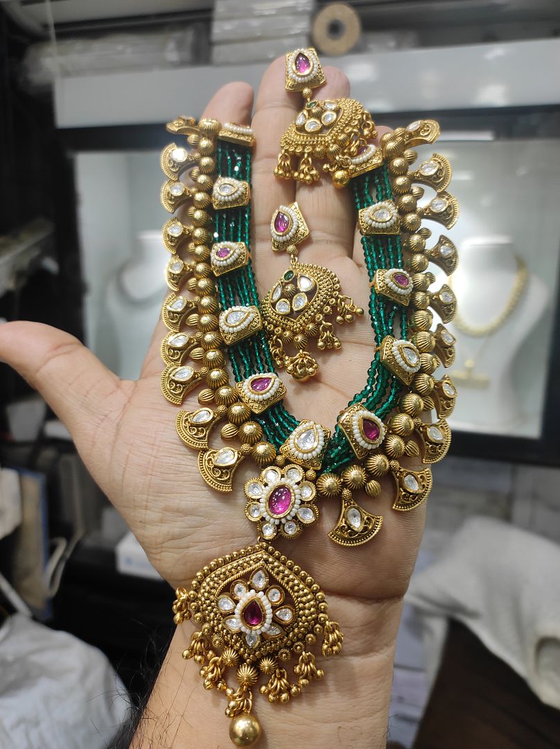 Fine Polki Kundan Antique Set By Chokerset APS931