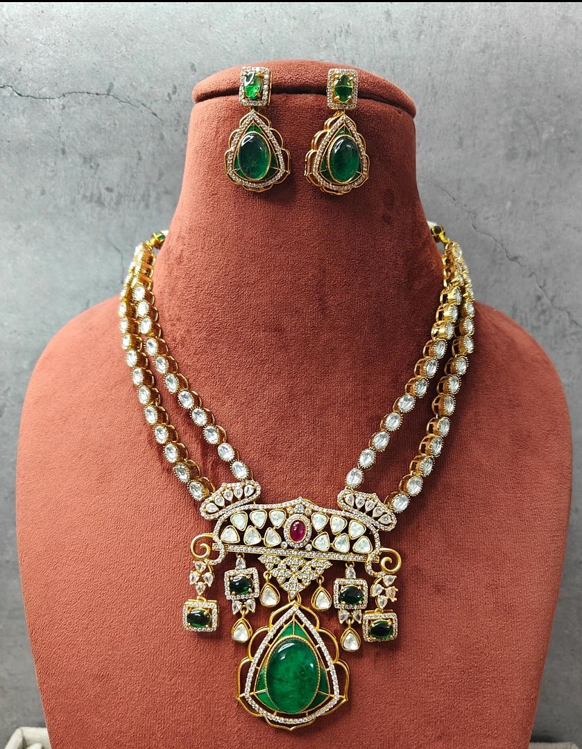 Fine Polki Kundan Antique Set By Chokerset APS936