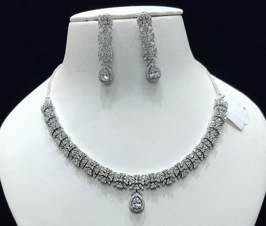 Silver Colour Silver Plating Necklace By Chokerset CSNAD749
