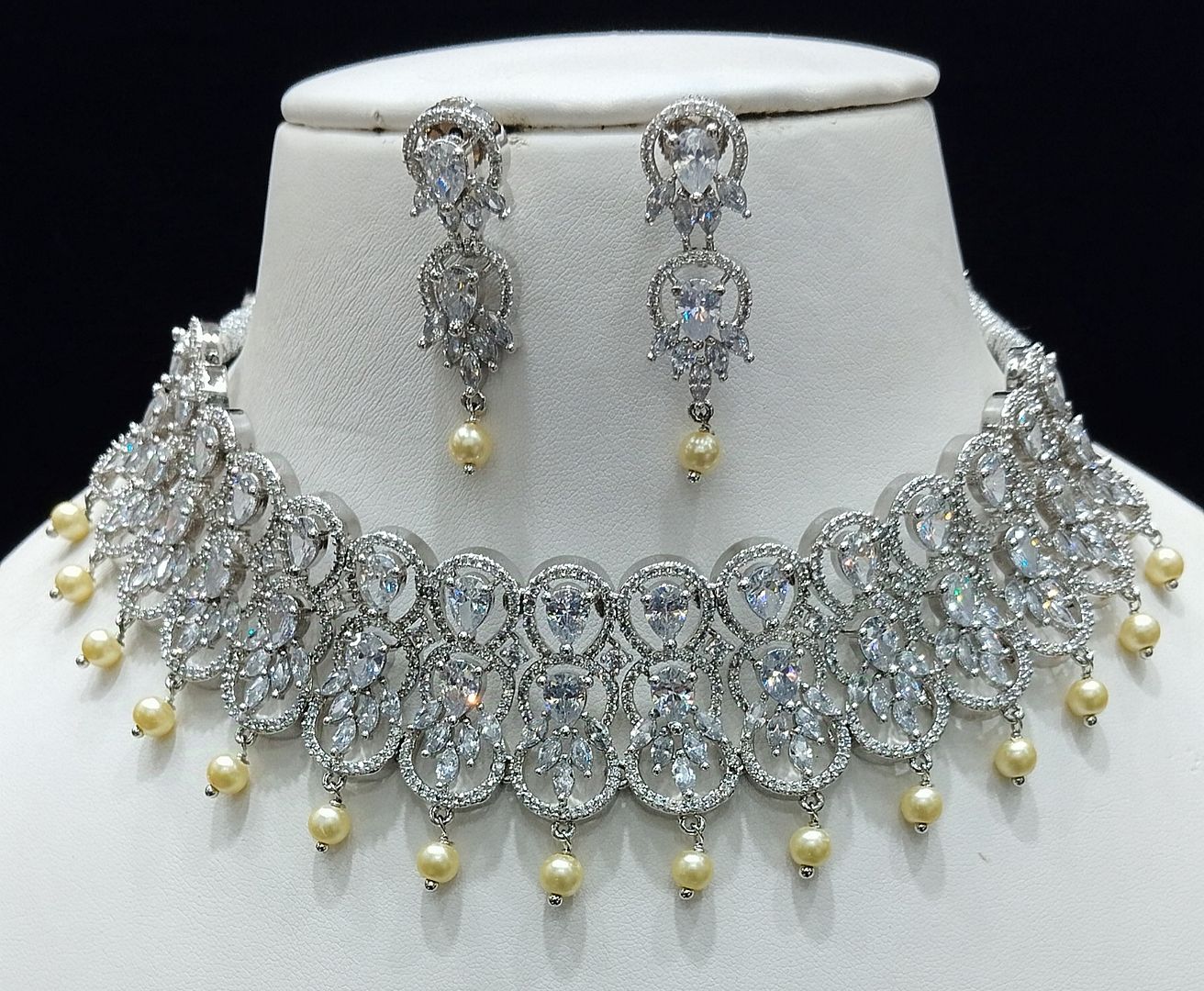 Silver Colour Silver Plating Necklace By Chokerset CSNAD760