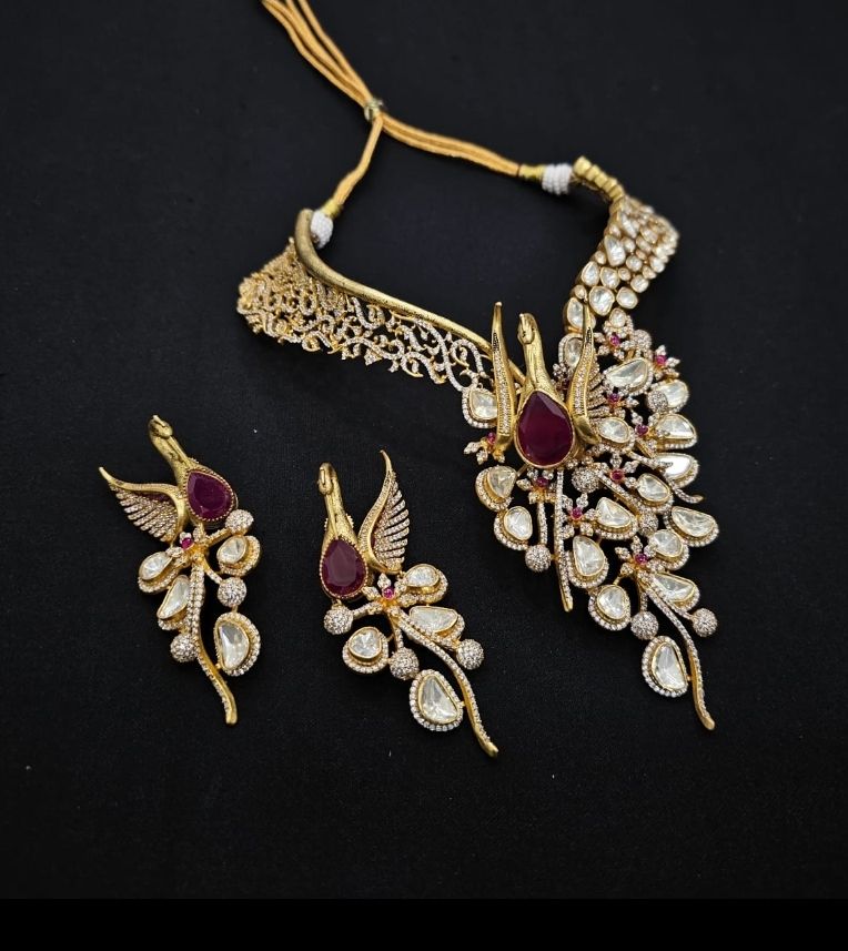 Fine Polki Kundan Antique Set By Chokerset APS948