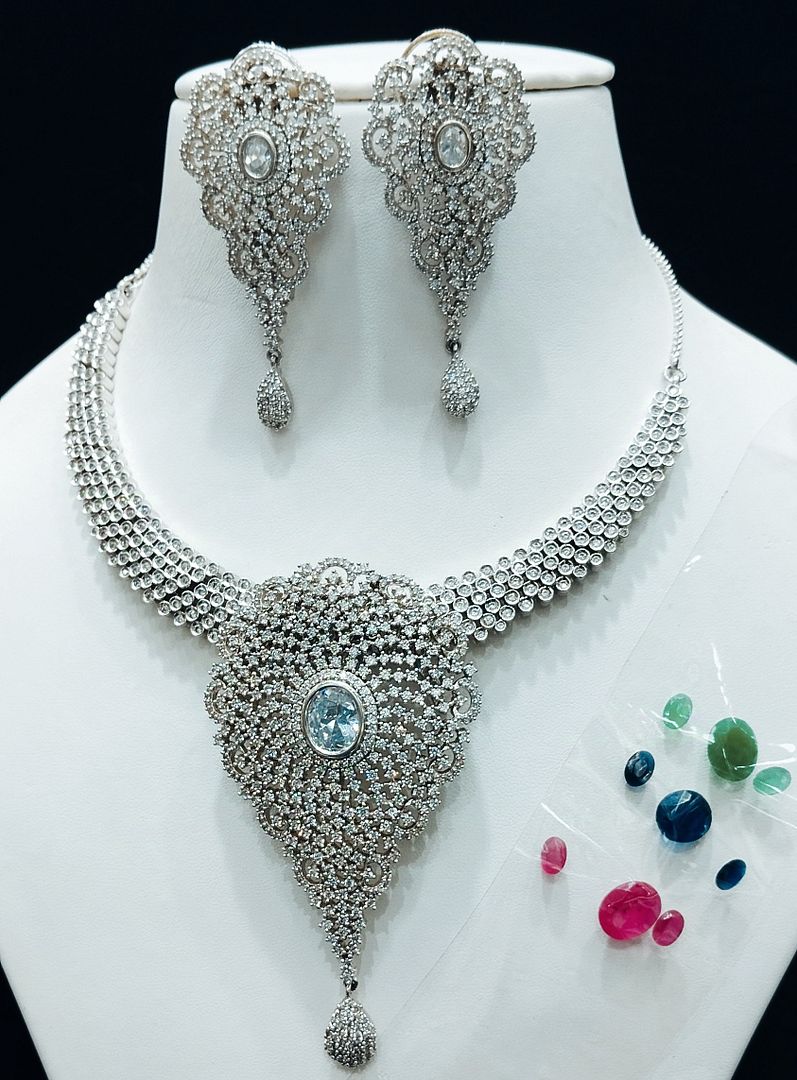Silver Colour Silver Plating Necklace By Chokerset CSNAD763