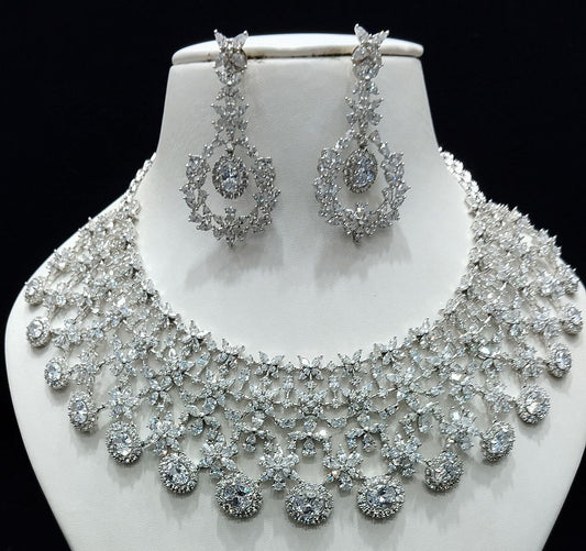 Silver Colour Silver Plating Necklace By Chokerset CSNAD767