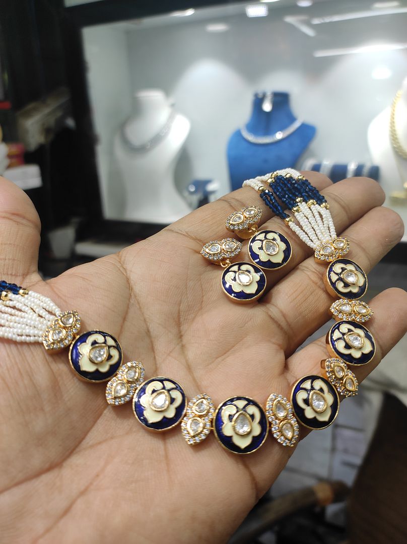 Fine Polki Kundan Antique Set By Chokerset APS923