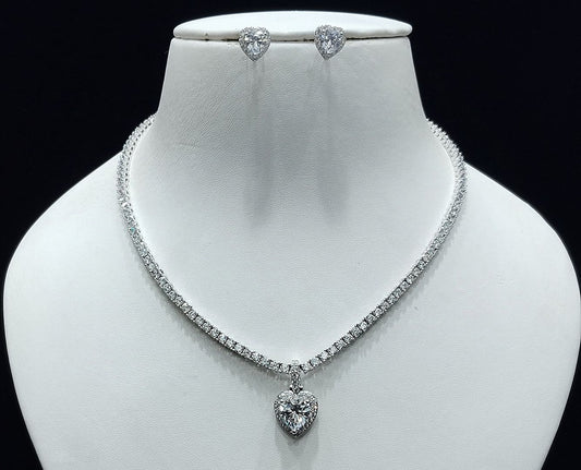 Silver Colour Silver Plating Necklace By Chokerset CSNAD750