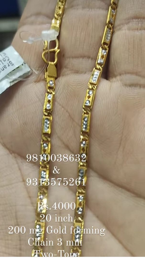 Gold Forming 200 Mg 20 Inch 5 mm 15 Gram Two Tone Chain By Chokerset CHWA0029