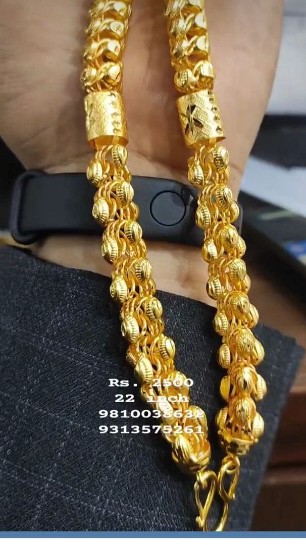 Gold Forming 200 Mg 22 Inch 12 mm 90 Gram Cylindrical Chain By Chokerset CHWA0042