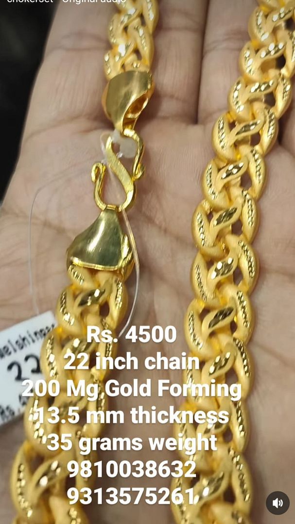 Gold Forming 200 Mg 22 Inch 13.5 mm 35 Gram Lotus Chain By Chokerset CHWA0066