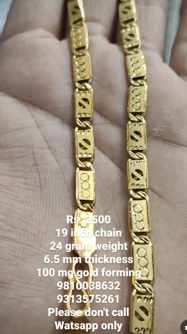 Gold Forming 200 Mg 19 Inch 6.5 mm 24 Gram Nawabi Biscuit Chain By Chokerset CHWA0078