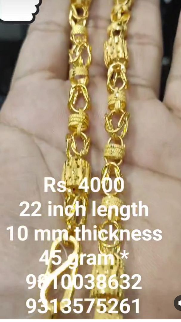 Gold Forming 200 Mg 22 Inch 10 mm 45 Gram Cylindrical Chain By Chokerset CHWA0090