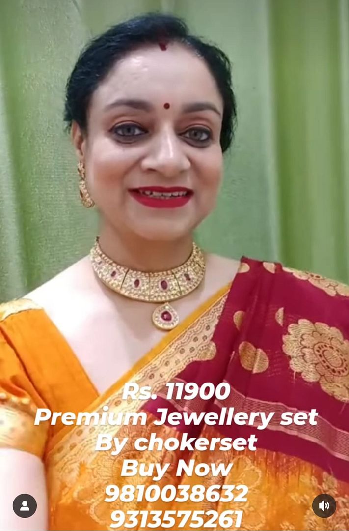 Kundan Necklace In Ruby Colour And Gold Plating By Chokerset NKWA0078