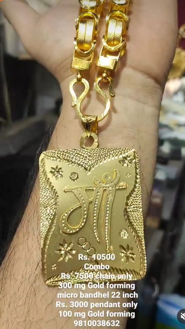 Gold Forming Chain Pendant Combo By Chokerset CPWA0100