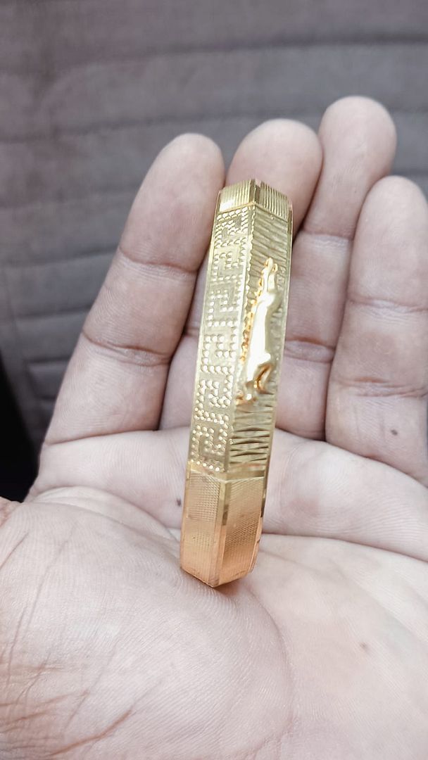 Gold Forming Gents Kada For Men Gram* 28 MM-Plating Gold GFGK33