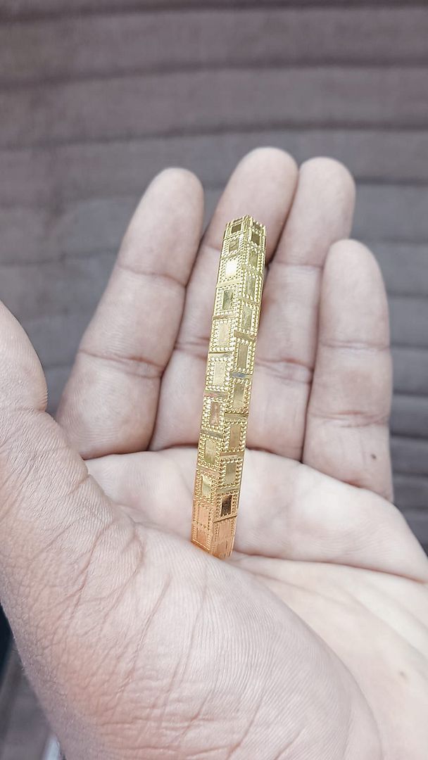 Gold Forming Gents Kada For Men 8 Gram* 18 MM-Plating Gold GFGK32