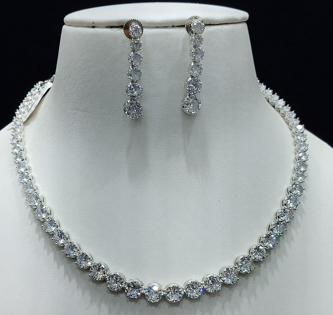 Silver Colour Silver Plating Necklace By Chokerset CSNAD738