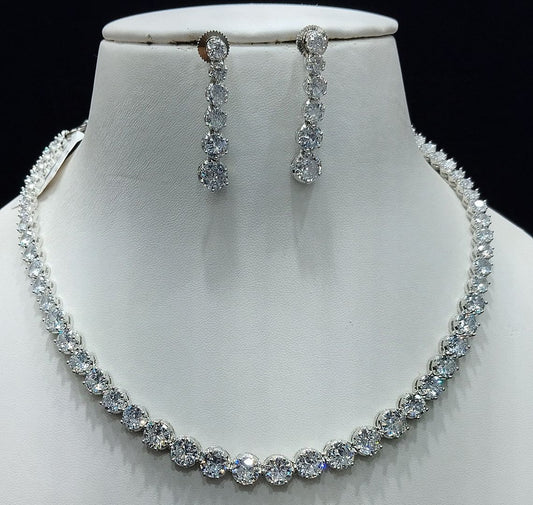 Silver Colour Silver Plating Necklace By Chokerset CSNAD738
