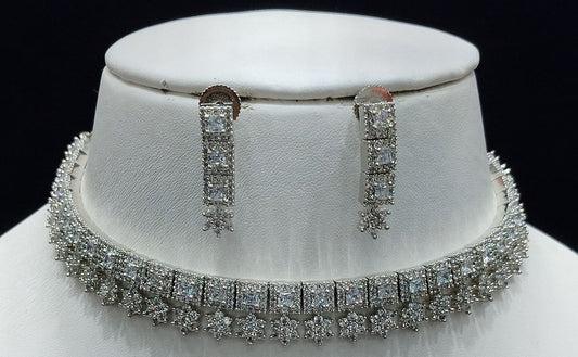 Silver Colour Silver Plating Necklace By Chokerset CSNAD742