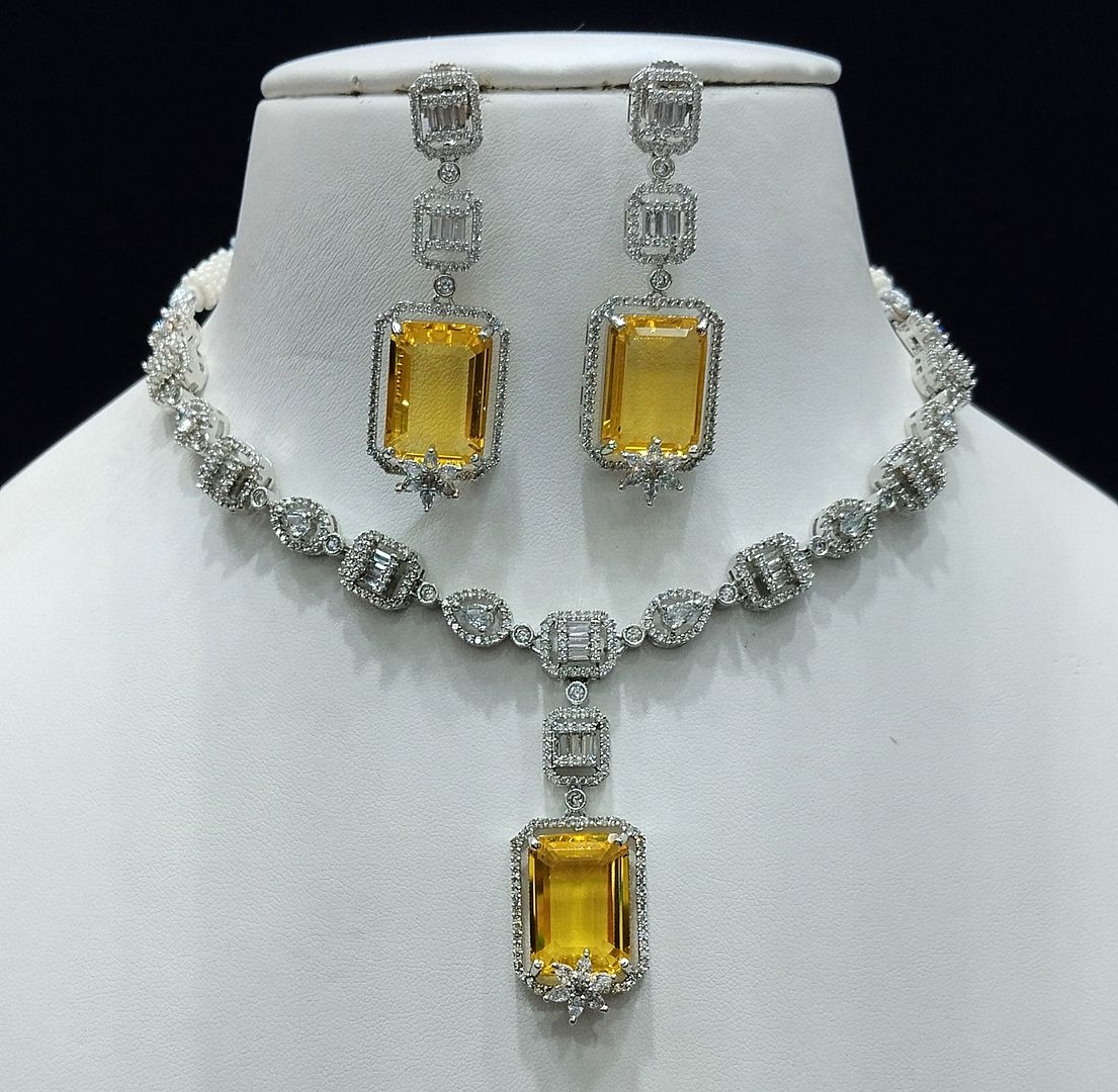 Silver Colour Silver Plating Necklace By Chokerset CSNAD754