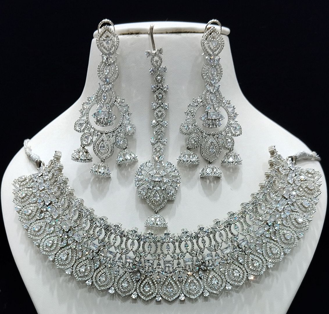 Silver Colour Silver Plating Necklace By Chokerset CSNAD766
