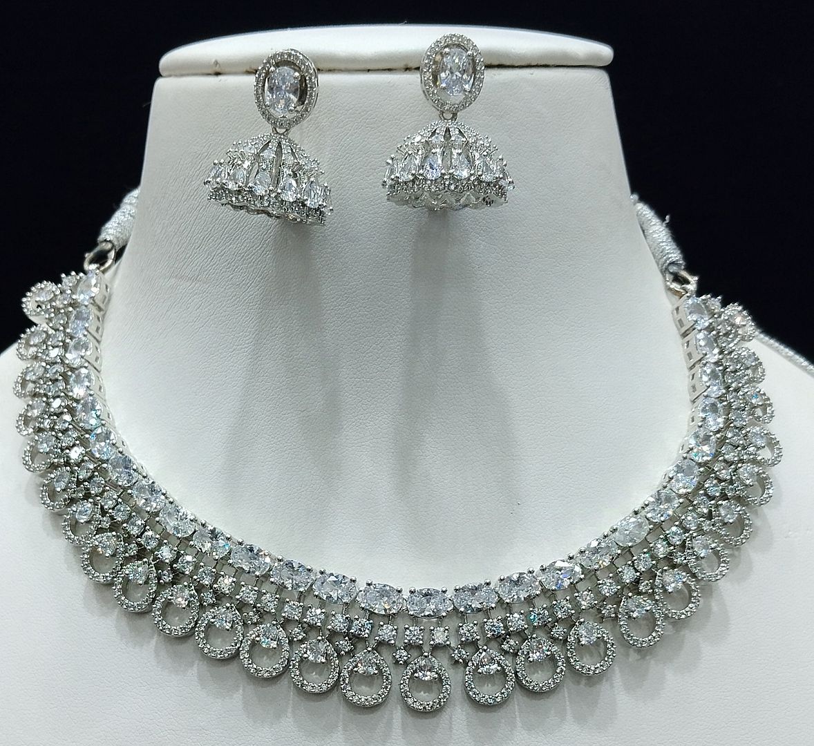 Silver Colour Silver Plating Necklace By Chokerset CSNAD751