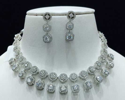 Silver Colour Silver Plating Necklace By Chokerset CSNAD747