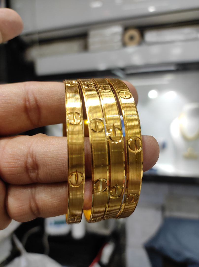 Gold Forming bangles By Chokerset Colour Gold, Plating Gold CSBG3366