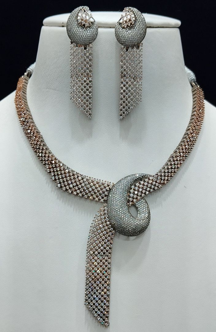 Silver Colour Silver Plating Necklace By Chokerset CSNAD761