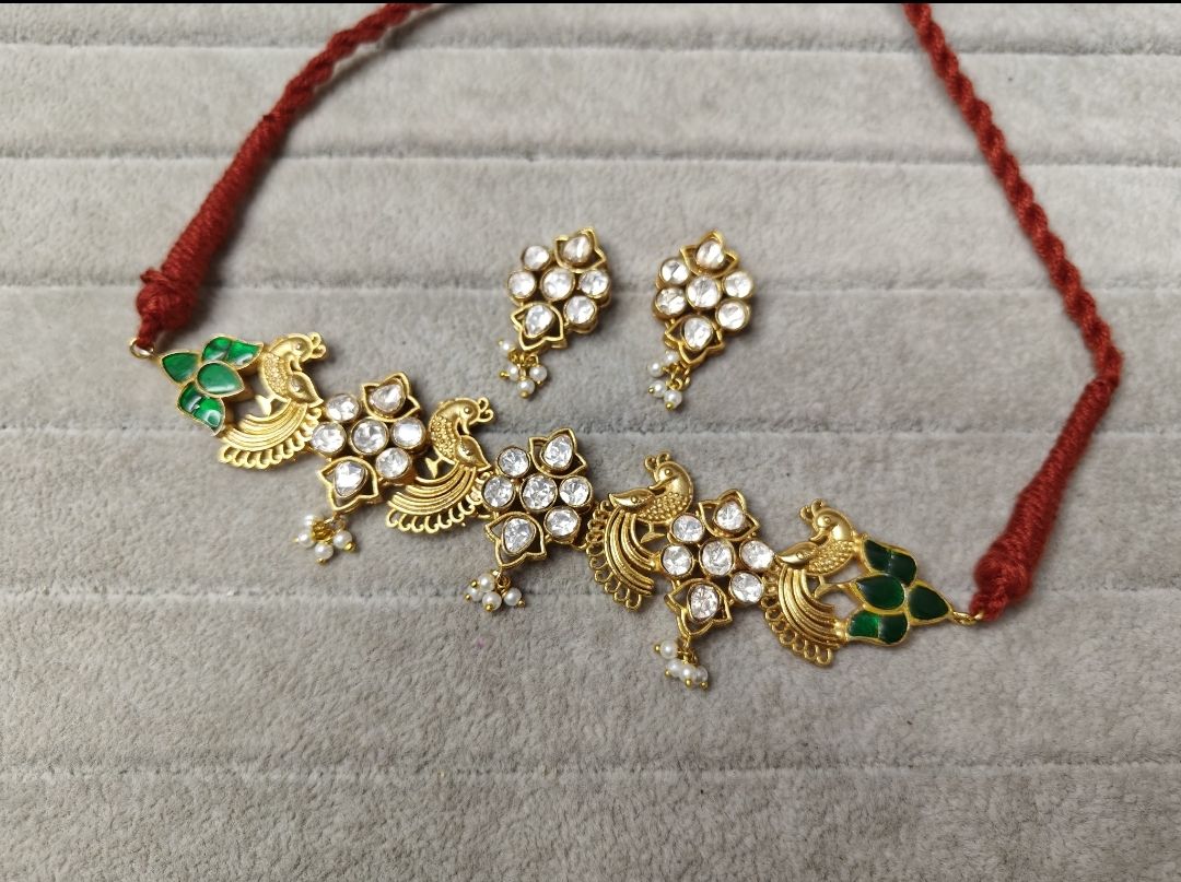 Fine Polki Kundan Antique Set By Chokerset APS956
