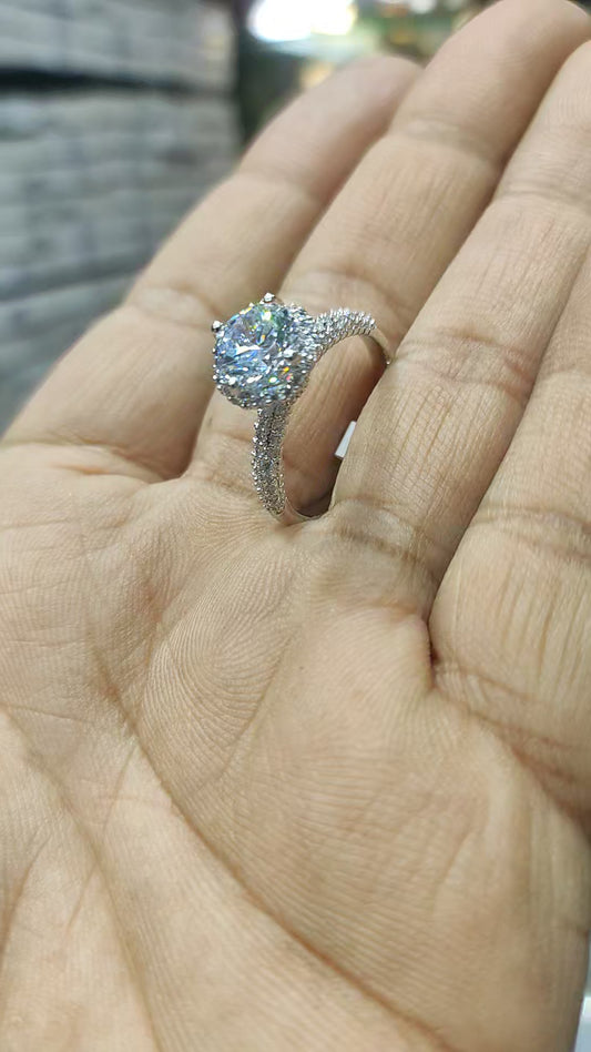 Signity Ring with Silver Plating By Chokerset SRNP2005