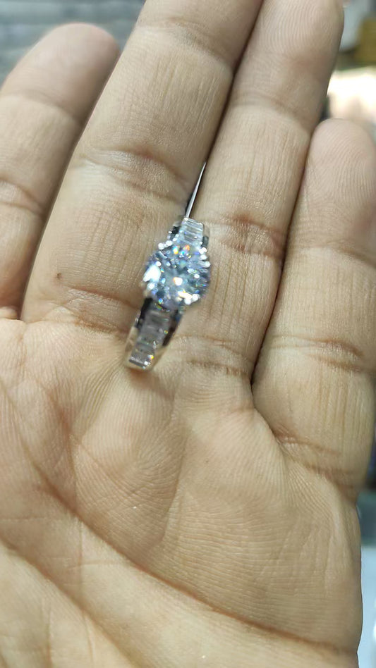 Signity Ring with Silver Plating By Chokerset SRNP2002