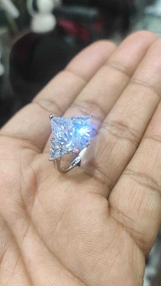 Signity Ring with Silver Plating By Chokerset SRNP2003