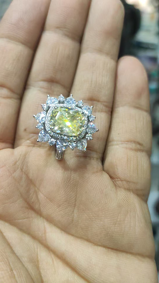 Signity Ring with Silver Plating By Chokerset SRNP2006