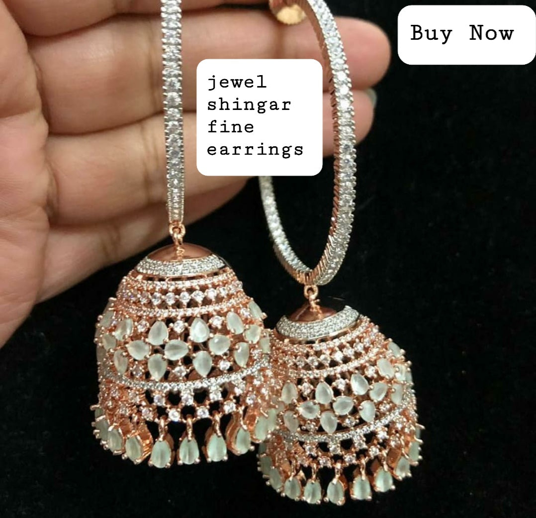 Jewelshingar Finest Austrian Diamond Bali jhumki Dandlers earrings (193108JS)