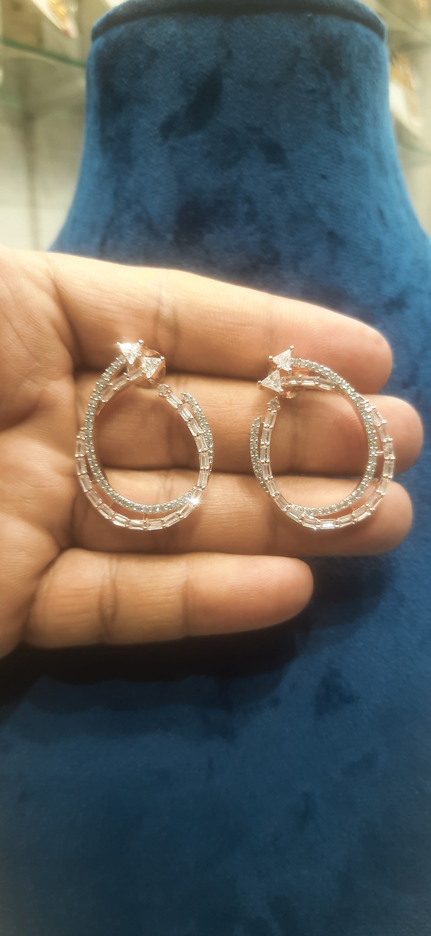 JEWELSHINGAR FINE ROSE GOLD PLATED EARRINGS IN ZIRCON FOR GIRLS (192534JS)