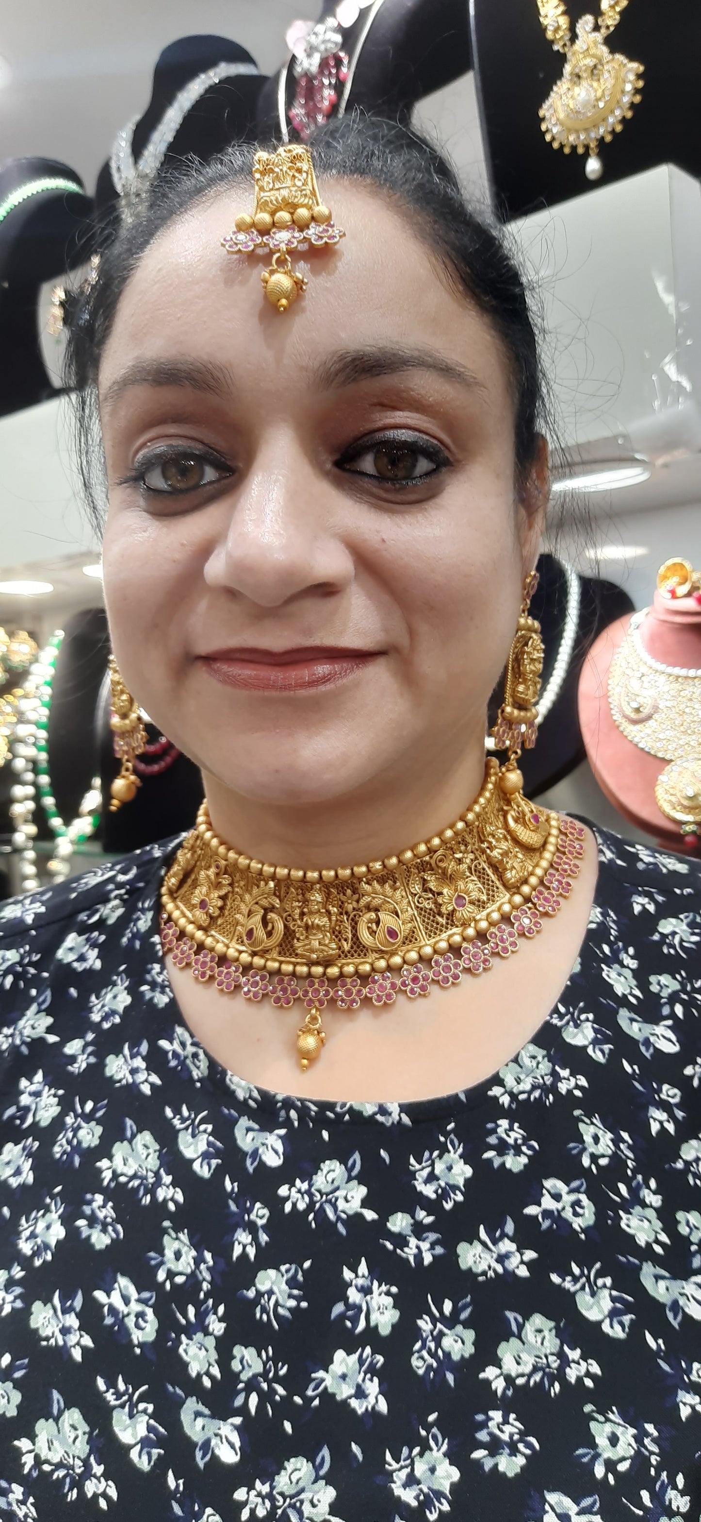 Jewelshingar Women's Temple Necklace Set In Fine Quality Jewellery ( 182519AST)