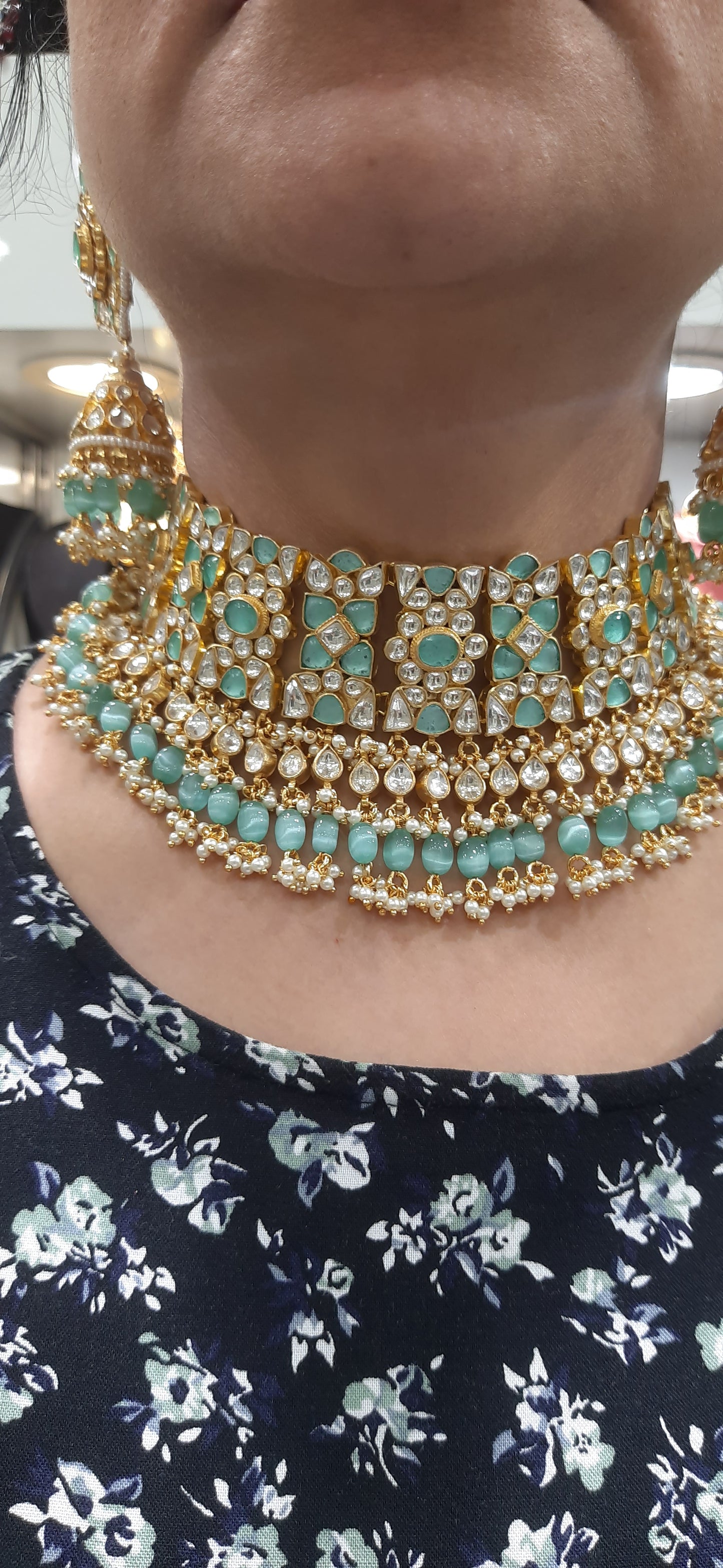 Jewelshingar Paachi kundan Necklace Set In Fine Quality ( 185145ACS)