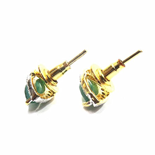 Jewelshingar Jewellery Diamond Looking Stud Earrings For Women ( 39510-ead-studds-green )