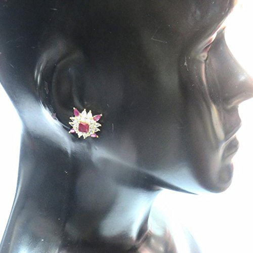 Jewelshingar Jewellery Diamond Looking Stud Earrings For Women ( 39241-ead-studds-ruby )