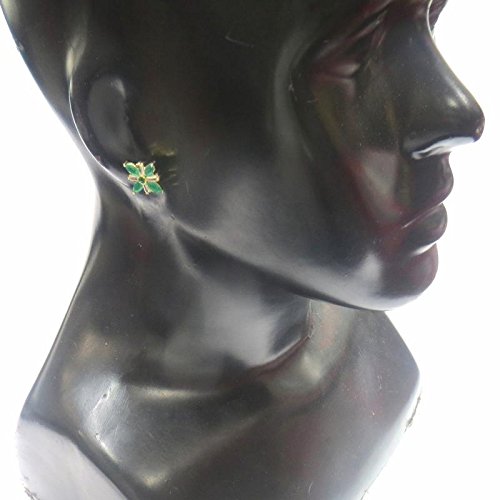 Jewelshingar Jewellery Diamond Looking Stud Earrings For Women ( 39383-ead-studds-green )