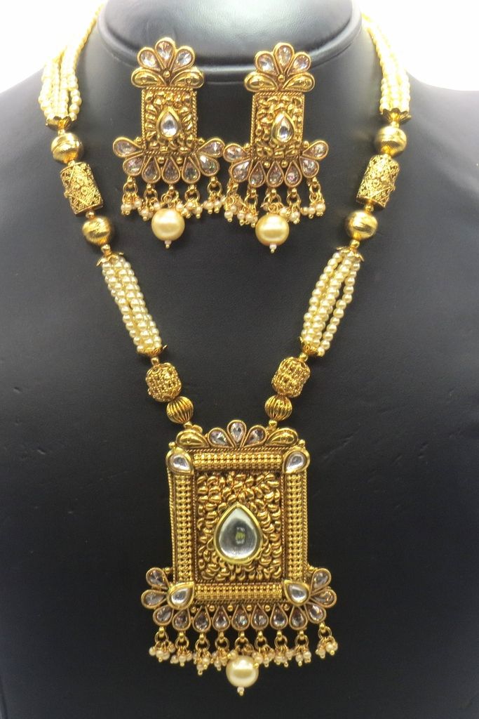 Jewelshingar Jewellery Antique Antique Plated Colour Gold Pendant Set For Women ( 46328-ps )