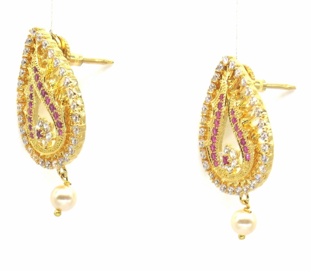 Jewelshingar Jewellery Gold Plated Colour Ruby Pendant Set For Women ( 46987-psad )