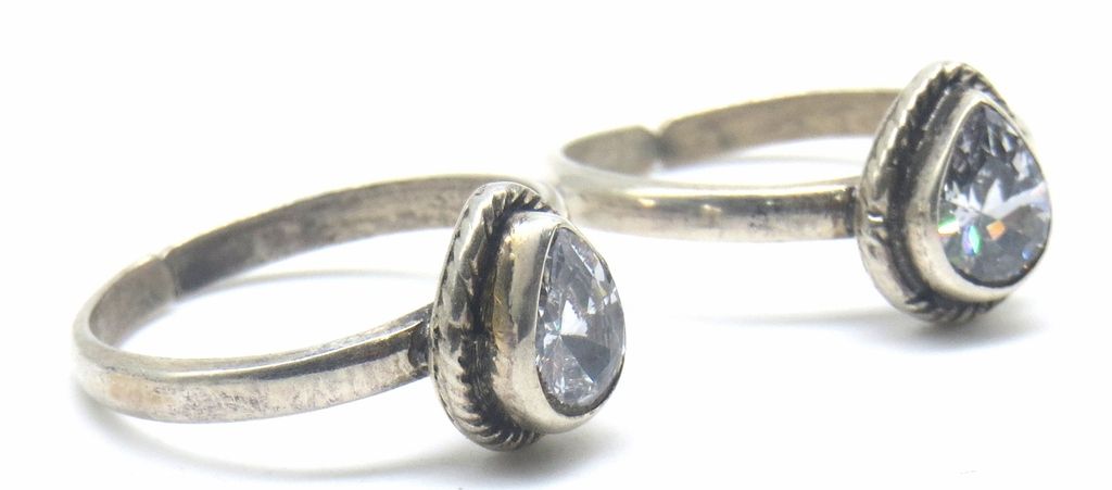 Jewelshingar Jewellery 925 Sterling Silver Clear Colour Toerings For Women ( 47743-tr )